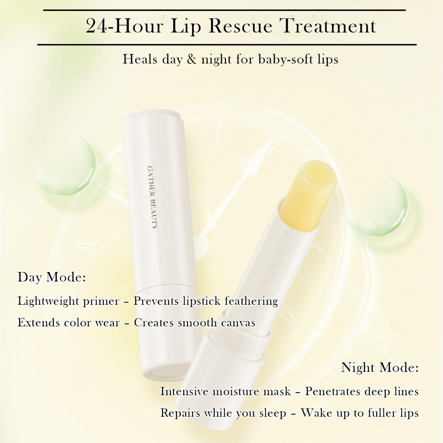 2 Pcs Colorless Lip Primer - Unscented & Non-Sticky, Ultra-Moisturizing Lip Care for Daily Hydration & Pre-Makeup Prep, Smooth & Lightweight