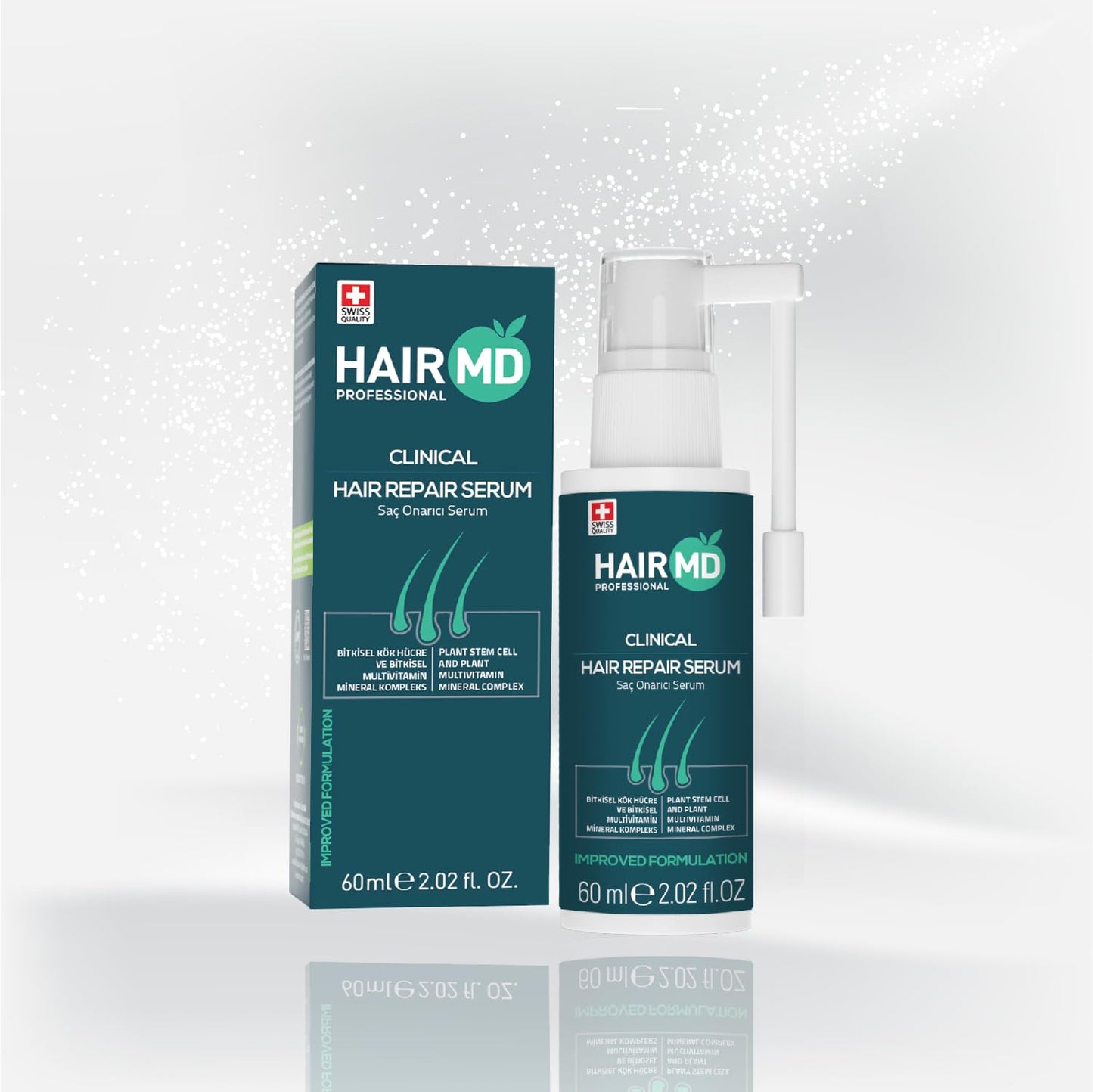 HairMD Transplant Clinical Repair Serum - 60ml Hair Regrowth Serum - Prevents Post-Transplant Hair Loss - Stimulates New Hair Growth - Fast and Effective Results - Gentle Formula