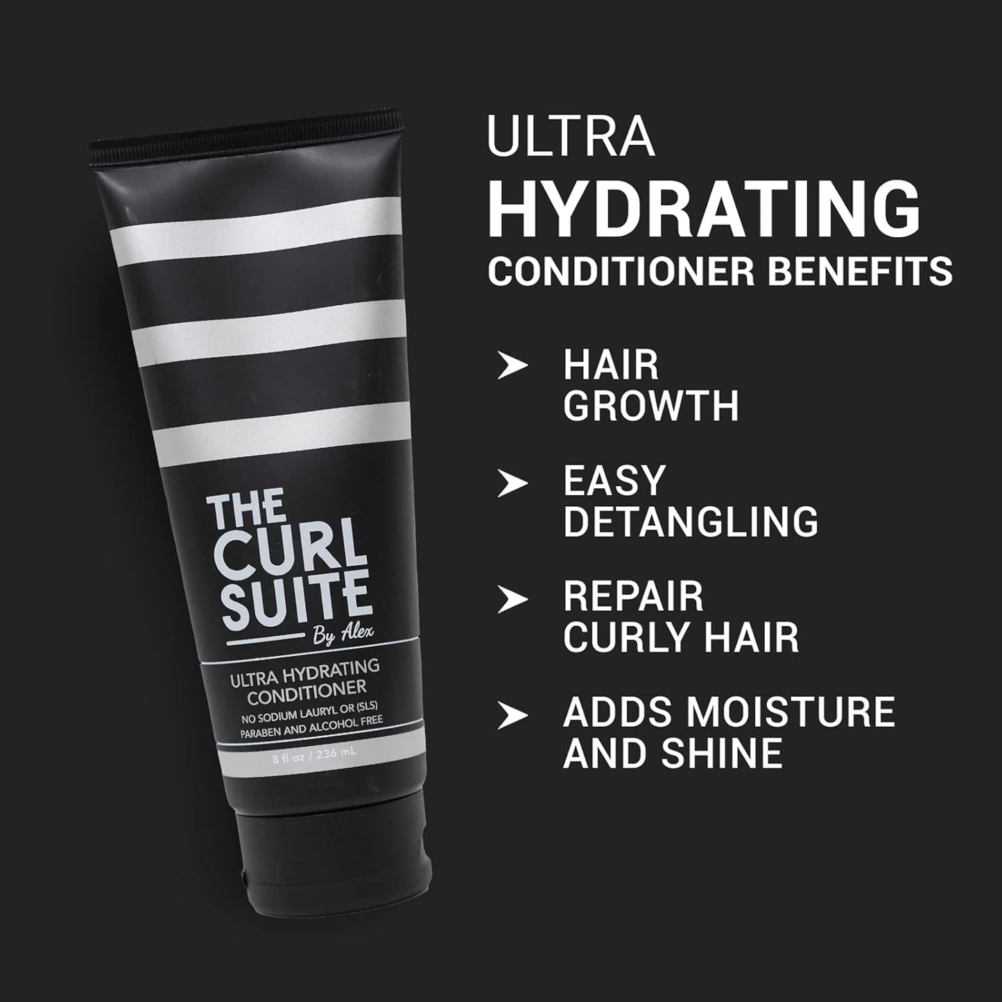 Hydrating Conditioner for Curly Hair - Paraben & Sulfate Free | Adds Moisture & Shine (8 Oz.)