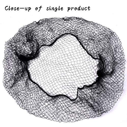 Smilco Hair Net 100 Pcs, 22 Inches Hair Nets Elasticity Invisible Elastic Mesh for Food Service, Ballet Bun, Sleeping, Women and Wig (100, Black)