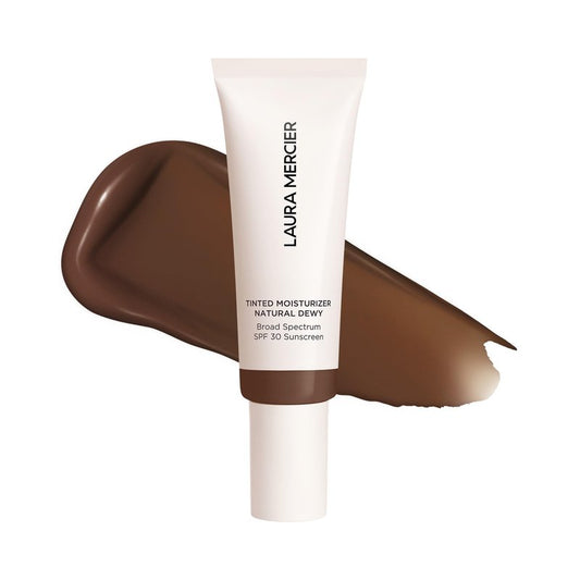 Laura Mercier Tinted Moisturizer Natural Dewy with SPF 30: 24HR+ Hydration, Long Lasting, Sheer to Light, Buildable Coverage, Dewy Finish, Improve Skin Tone and Texture, Skin Tint, Sable