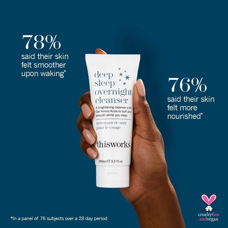 This Works Deep Sleep Overnight Cleanser, with Oat Amino Acids & Hyaluronic Acid to Gently Exfoliate & Rehydrate, 100ml