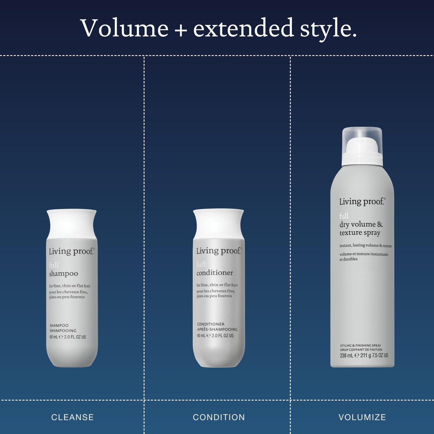 Living proof Travel Size Full Shampoo & Conditioner, and Full Size Dry Volume & Texture Spray Kit ($70 value)