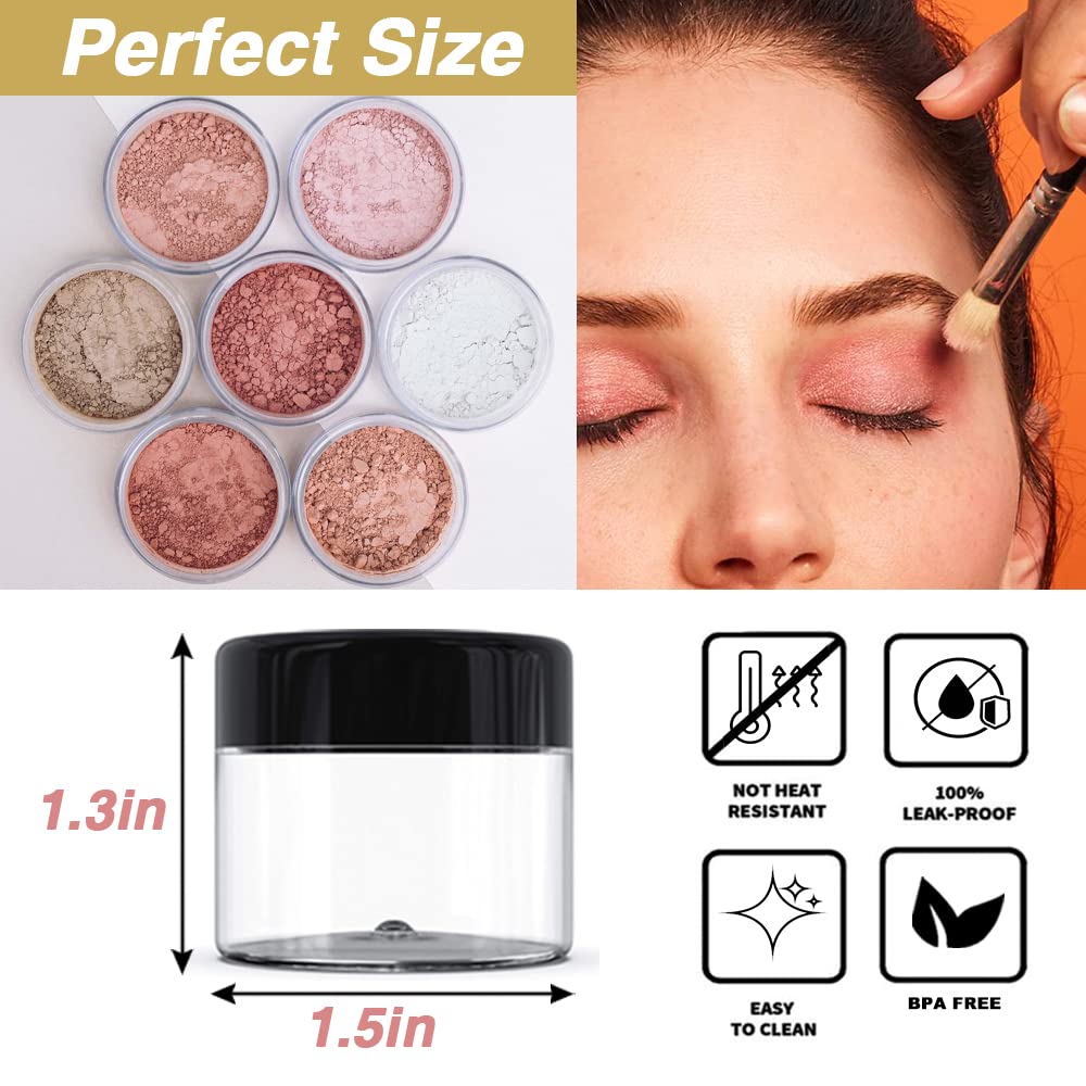 20 ml Containers Bulk 0.7 oz Round Pot Jars 120PCS Sample Containers Lip Scrub Containers Mini Plastic Cosmetic Containers with Lid for Lip Scrub, Body Butters, Cream, Slime, Craft Storage