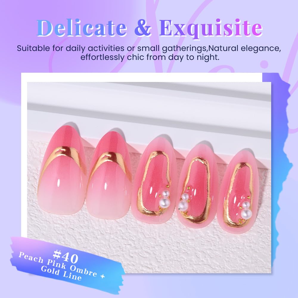 XZMeiLun 3D Pink Flower Black Polka Dot French Tips Press On Nails Short Almond, Acrylic Fake Nails. Salon-Quality Reusable Stick-Ons, Spring Summer Nails for Parties & Daily Wear | Women & Girls