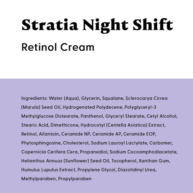Stratia Night Shift Retinol Cream – Age-Defying Face Moisturizer for Smooth, Radiant Skin, Hydrating & Gentle Lotion for All Skin Types, 1.7 Fl Oz