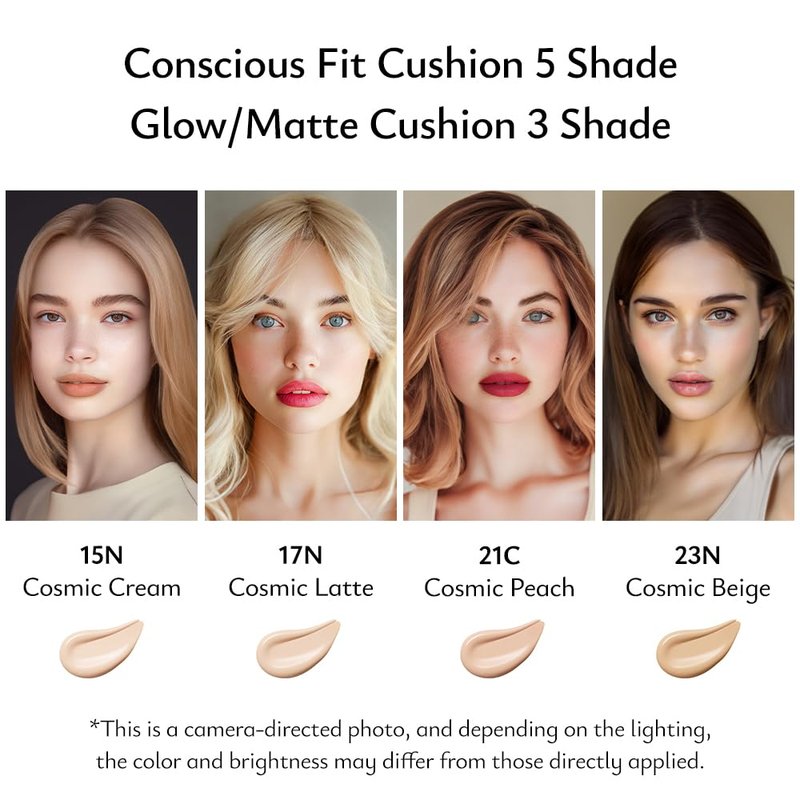 Moonshot Korea Cushion Foundation - Flawless Glow & Matte Finish | Lightweight, Long-Lasting, 21C Cosmic Peach