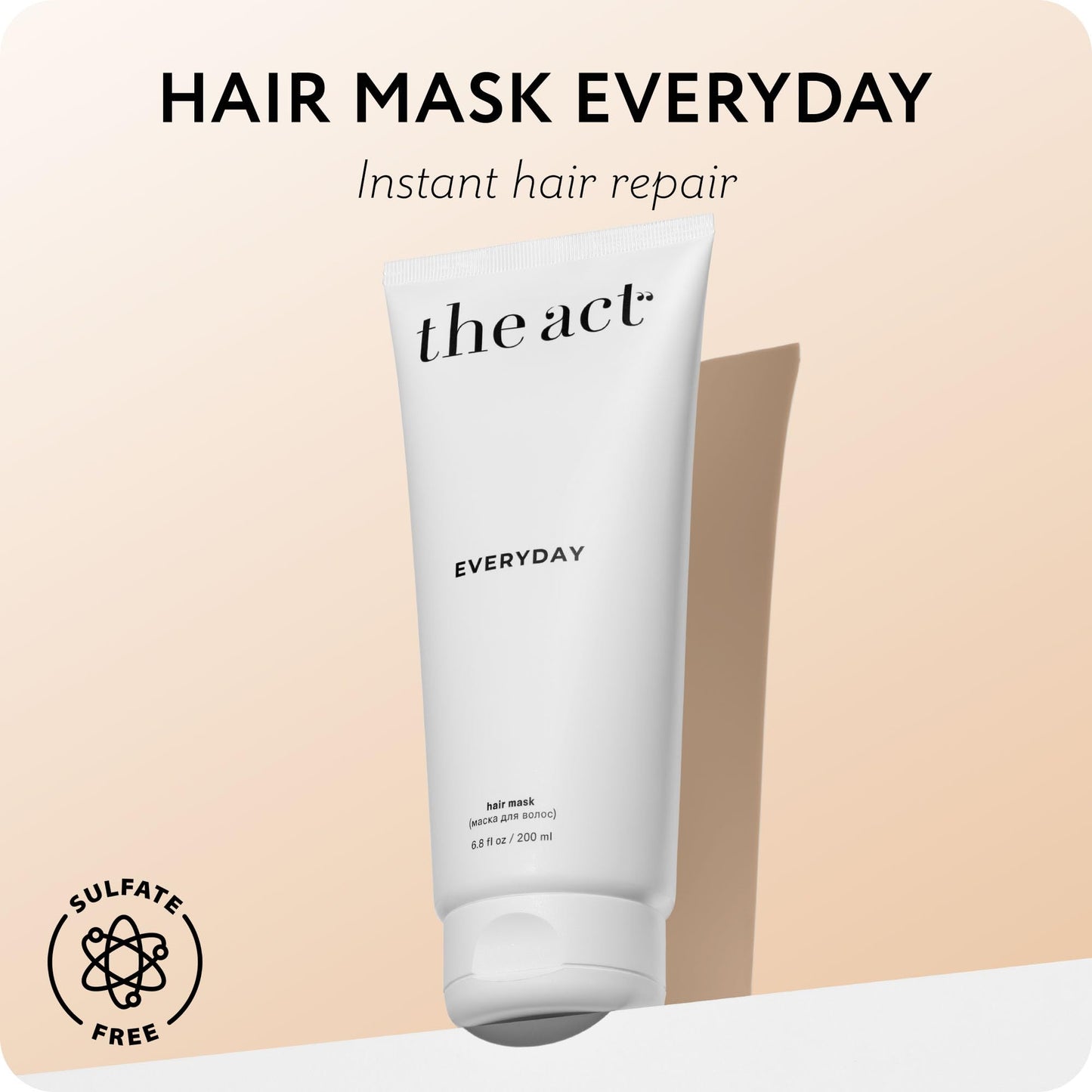 The Act Everyday 2-in-1 Hair Mask Conditioner - Deep Hydration, Repair, Nutrition for All Hair Types - Enriched with Avocado & Coconut Oils 6.8 Fl oz