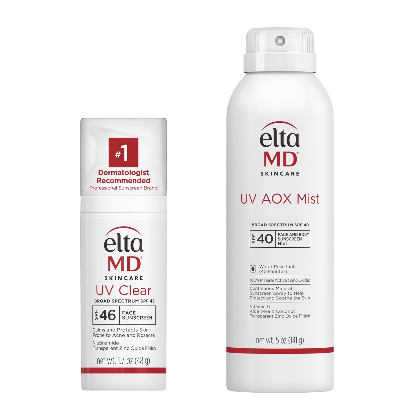 EltaMD Best of Face and Body Sunscreen Kit: UV Clear Facial + UV AOX Mist Body Spray Sunscreen