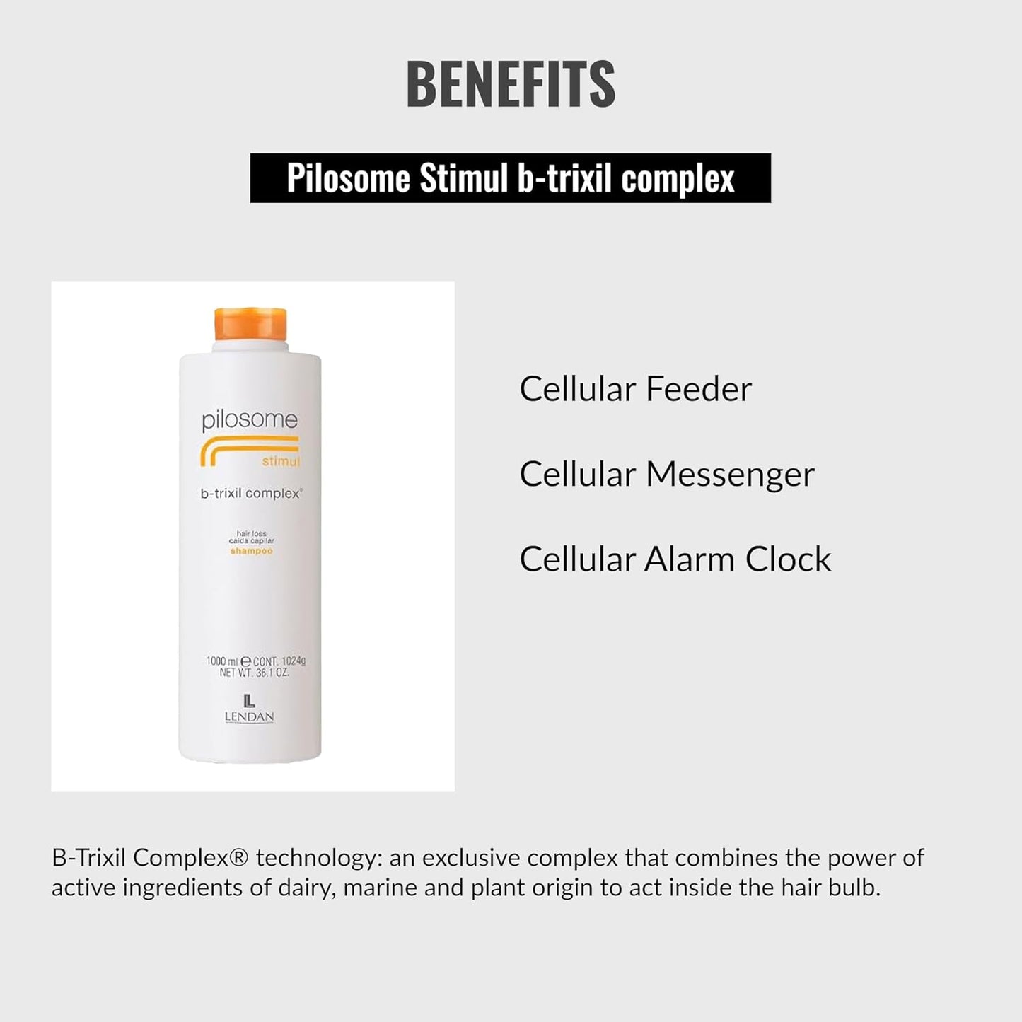 Lendan Gentle Specific Shampoo | Pilosome Stimul B-Trixil Complex for Thin Hair - 1000 ml - Soft & Silky Finish