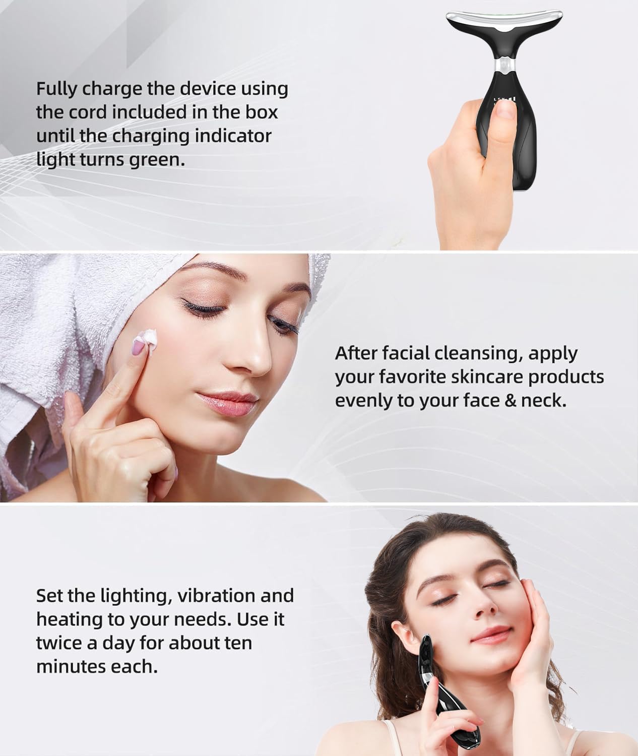 7-In-1 Face Massager Tool - Red Light Therapy & Color Lights | Portable Facial Sculptor with Heat & Vibration