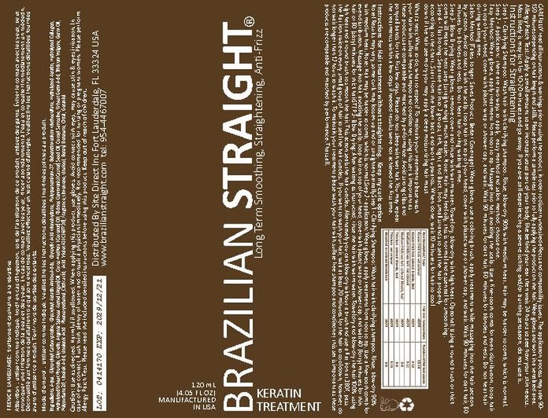 Brazilian Straight Keratin Hair Straightener Cream - Smoothing Treatment for All Hair Types | 3PC Set