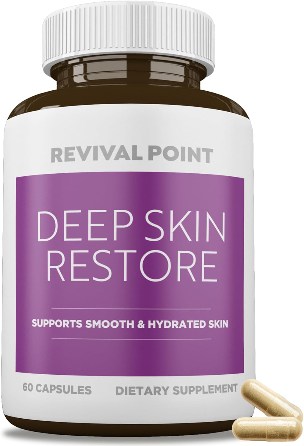 Deep Skin Restore - Advanced Dermal Repair Complex for Firmness & Hydration | Vegan Collagen Builder - 60 Capsules