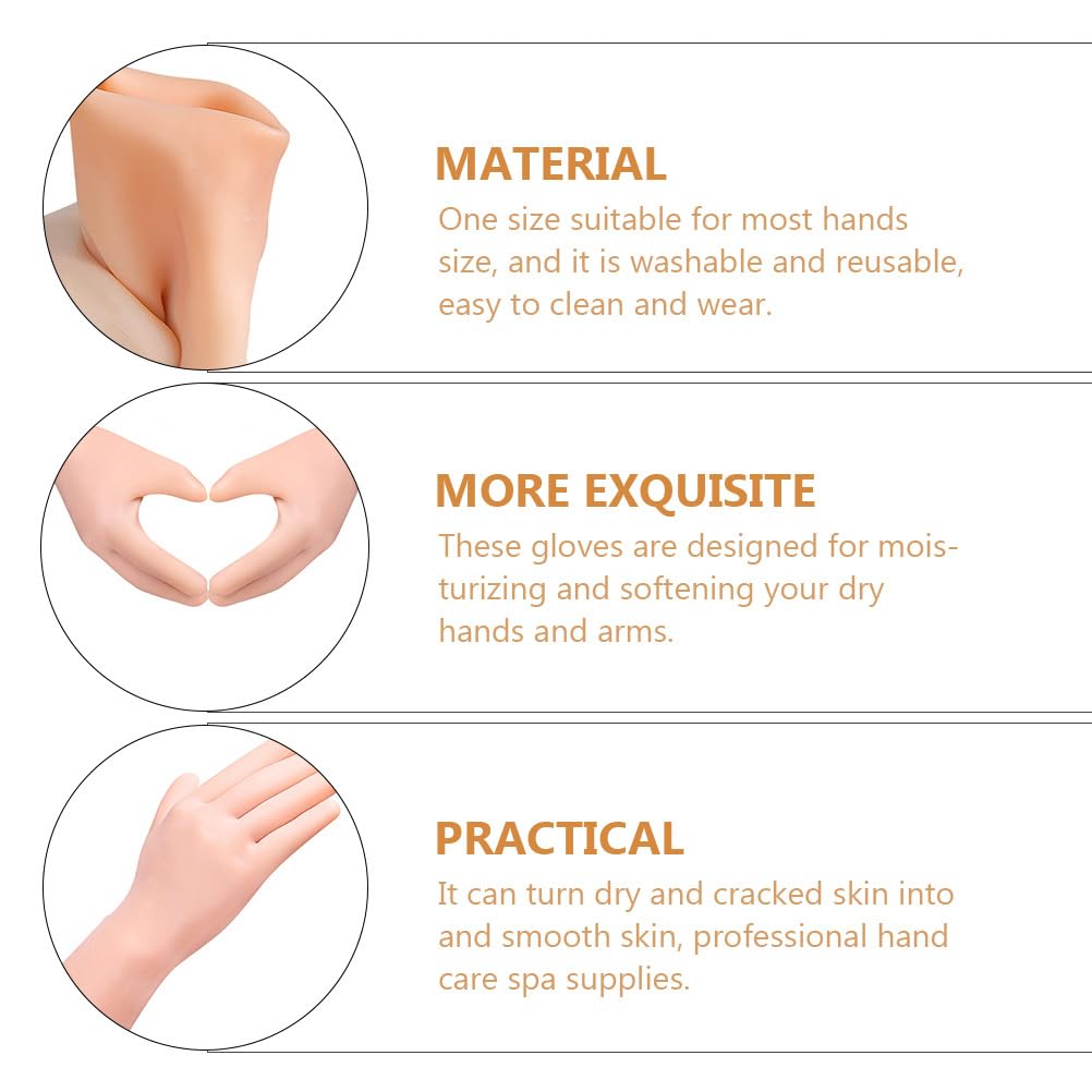 Minkissy Moisturizing Gel Gloves for Dry Hands & Eczema, Reusable Elastic Long Moisturizing Night Sleeping Gloves for Women, Overnight Hand Spa Therapy to Lock in Lotion Cream