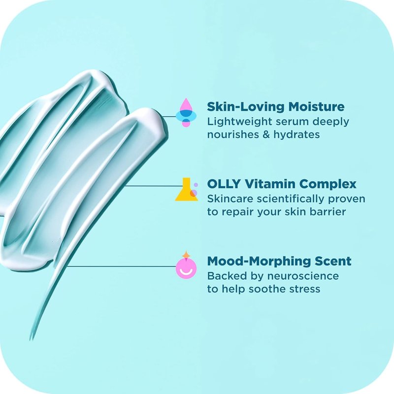 OLLY Calm Body Care Holiday Bundle - Nourishing Body Wash & Lotion-Serum with Hyaluronic Acid | Eucalyptus Amber Scent, 17oz & 8oz