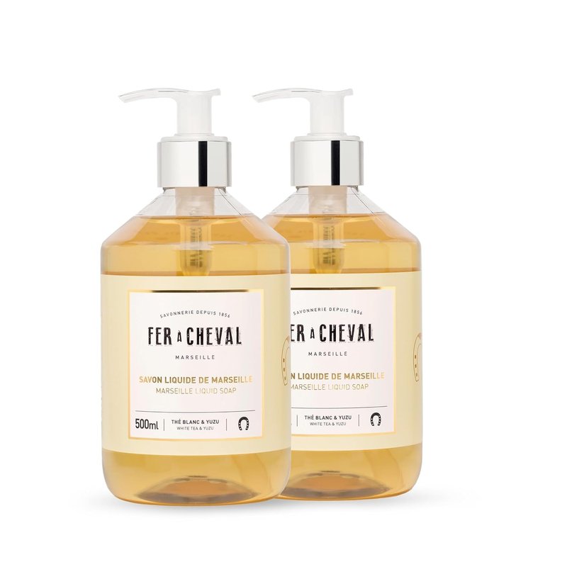 White Tea & Yuzu Marseille Liquid Soap - Luxurious Hydration with Shea Butter & Almond Oil | Set of 2, 16.9 fl oz