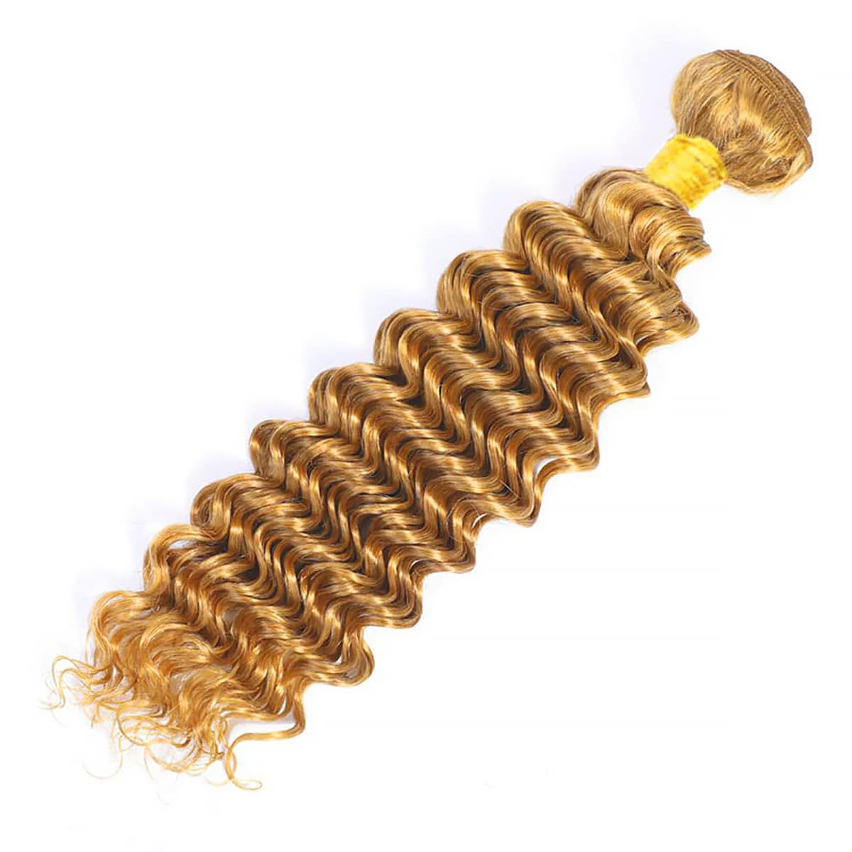Deep Wave Human Hair Bundles Blonde 26 Inch Deep Single Bundle #27 Honey Blonde Human Hair Unprocessed Native Virgin Hair 100g Total Double Weft Crochet Human Hair Extensions for Women