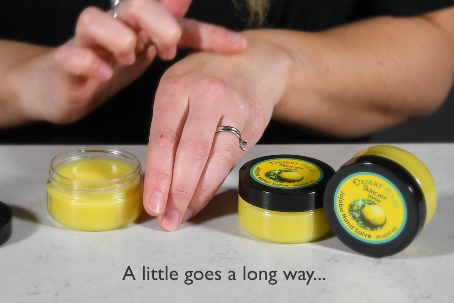 Desert Oasis Skincare | USDA Organic Lemon Hand Salve – Over 50% Jojoba Oil with Beeswax & Avocado Oil – Rich Conditioning Balm for Dry Hands, Feet & Cuticles – 2 oz (60 g)