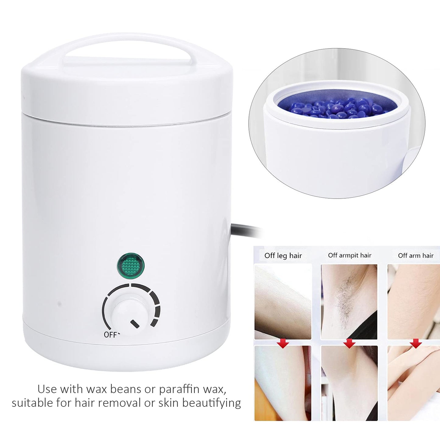 Wax Warmer, Wax Warmer for Hair Removal Mini Wax Heater Multi‑purpose Wax Machine for Women Man Hair Removal Paraffin Wax Machine Waxing Pot Wax Melting Warmer Machine roll on wax wax heater(US)