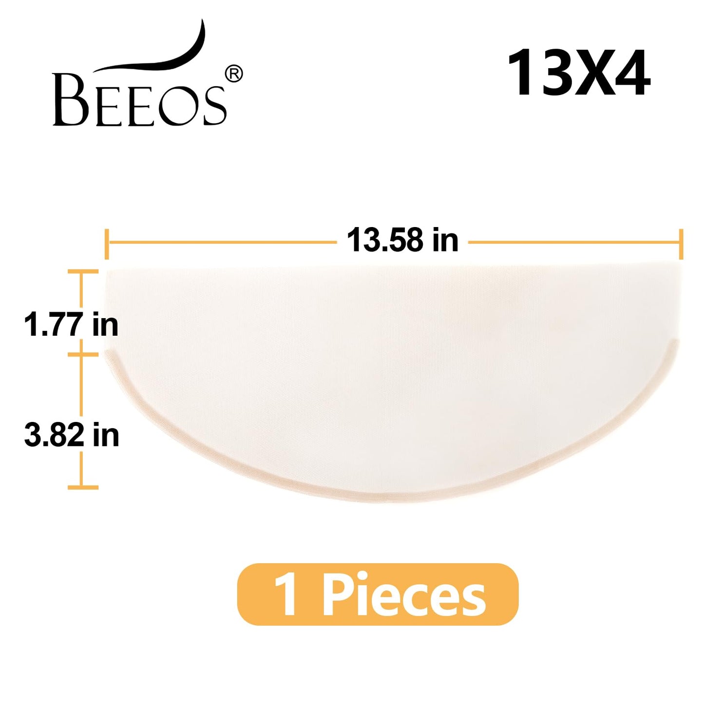 BEEOS 13x4 Skinlike Real HD Lace for Wig Making 1 Pieces, 0.1mm Ultra-thin Swiss Lace Net Base for Making Frontal, Wigs Accessories for Repairing Wig Cap