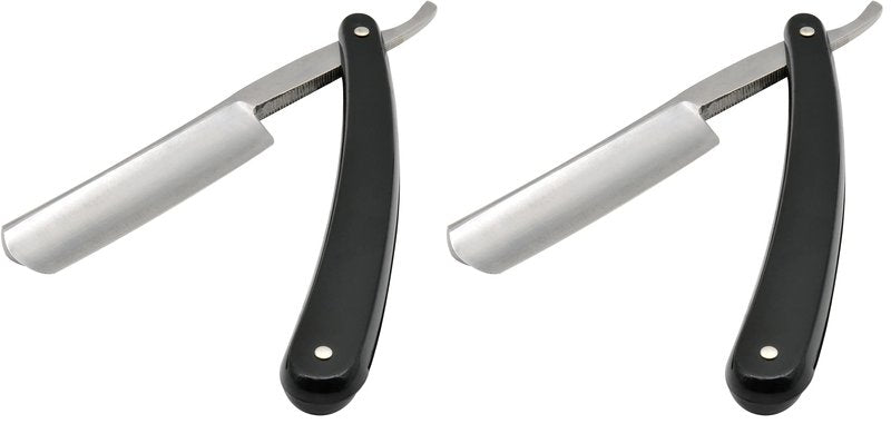 Union Razors SR3 Straight Edge Razor with Smooth Black Handle (Pack of 2)