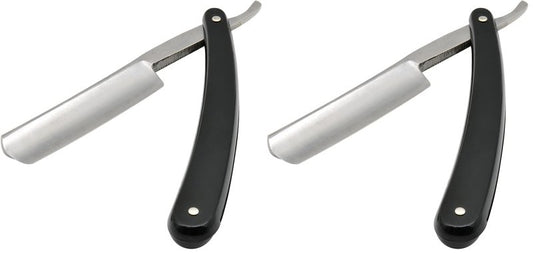 Union Razors SR3 Straight Edge Razor with Smooth Black Handle (Pack of 2)