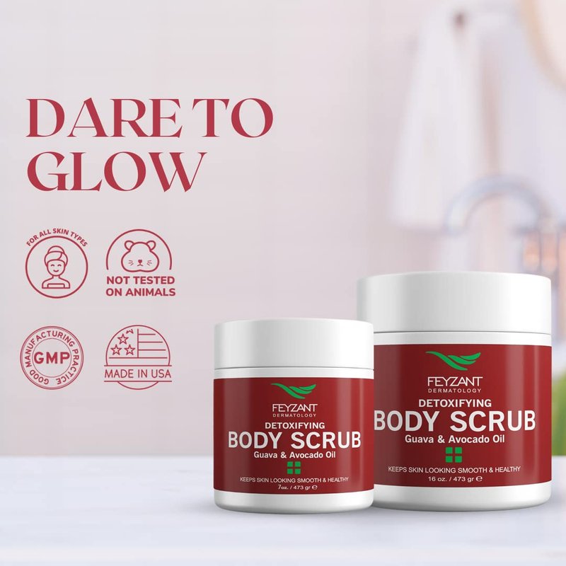 Skincare Body Scrub - Guava & Avocado Oil for Gentle Exfoliation and Hydration | 16 oz