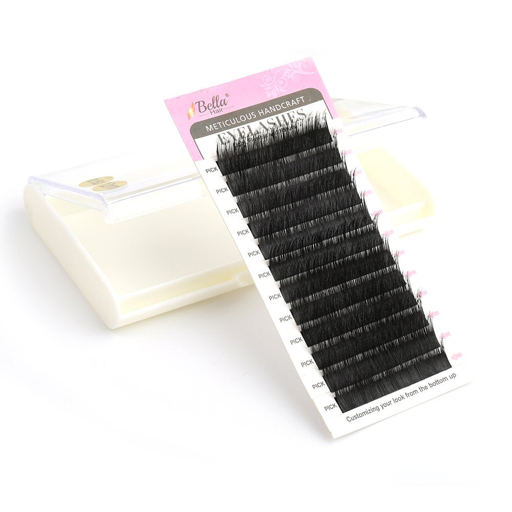 Natural Looking J Curl Siberian Mink Eyelash Extensions Handmade Volume Individual False Lashes Pack Thickness 0.15mm Medium 12mm by Bella Hair