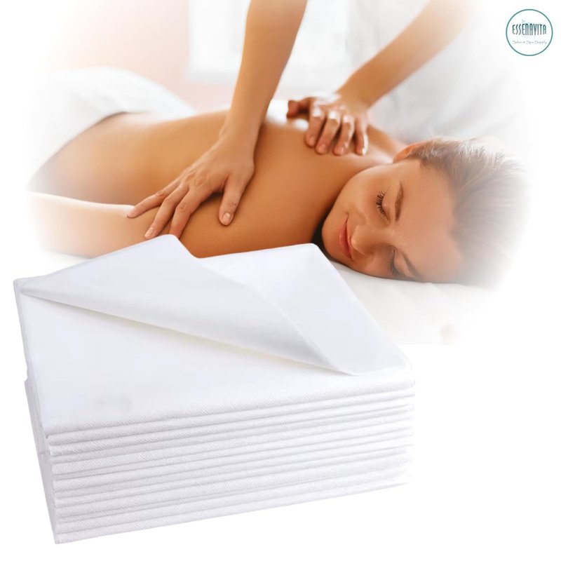 Disposable Non-Woven Bed Sheets - Pre-Cut 40"x78" White Sheets for Salon, Spa, Tattoo & Beauty Services