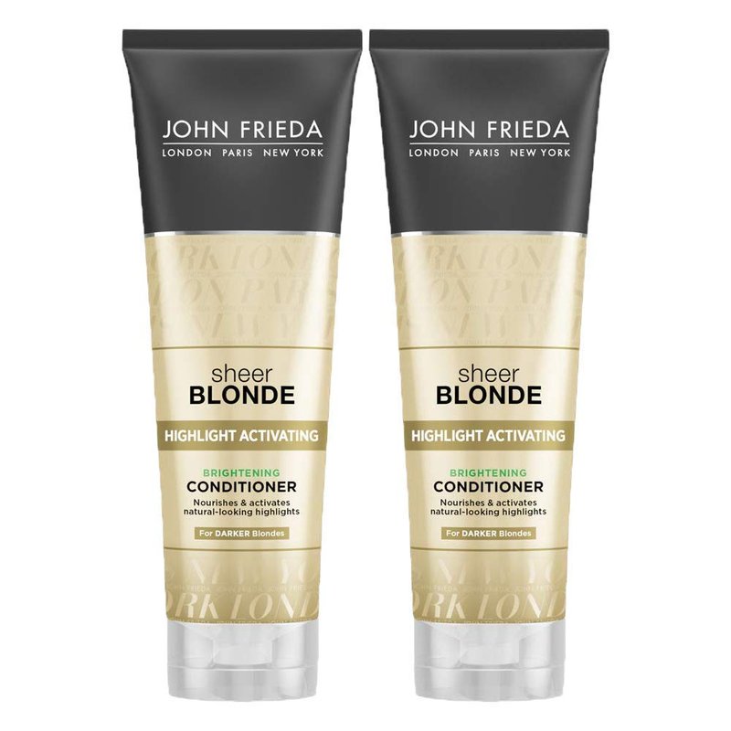 John Frieda Sheer Blonde Highlight Activating Conditioner - Nourishing Formula for Vibrant Color | 8.45 oz (Pack of 2)