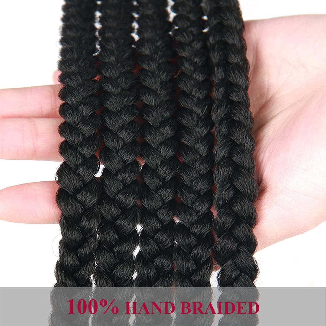 Crochet Box Braids - Pre Looped Goddess Hair Extensions for Black Women | 20 Inch, 7 Packs, Straight, 1B#