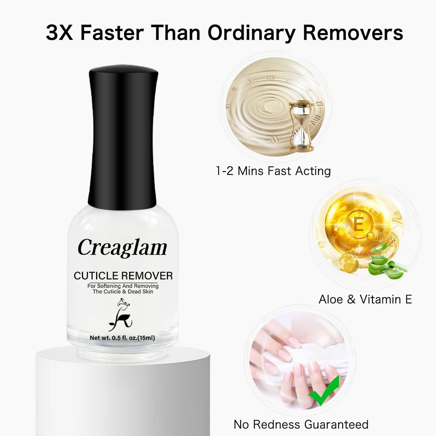 Cuticle Remover Liquid, Instant Cuticle Softener for Dry Damaged Nails - No Tool No Soaking Required, Moisturizing & Repair Formula, 0.5 Fl Oz