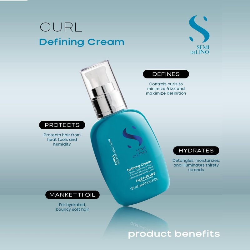 ALFAPARF MILANO Curl Defining Cream - Lightweight Styling Lotion for Curly Hair | Hydrates, Reduces Frizz, Heat Protection (4.23 oz)
