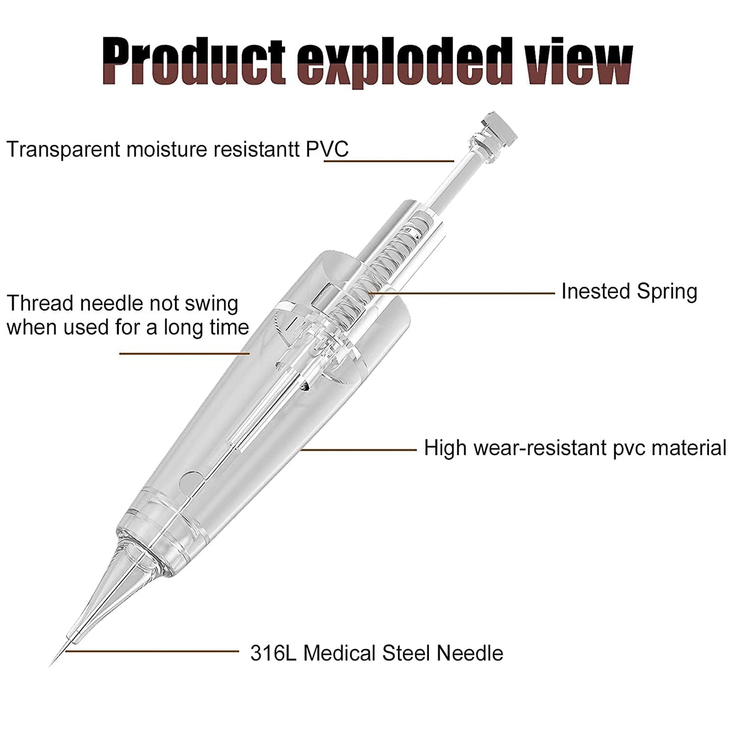 Permanent Eyebrow Makeup Wired Tattoo Machine Kit Corded Tattoo Pen with 15pcs Mixed Cartridges Needles for Shading Eyeliner Lip Microshading (Black)