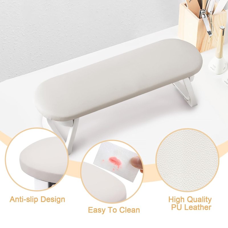 Electric Nail Drill Arm Rest - Foldable PU Leather Cushion for Acrylic Nails | Ergonomic Hand Holder