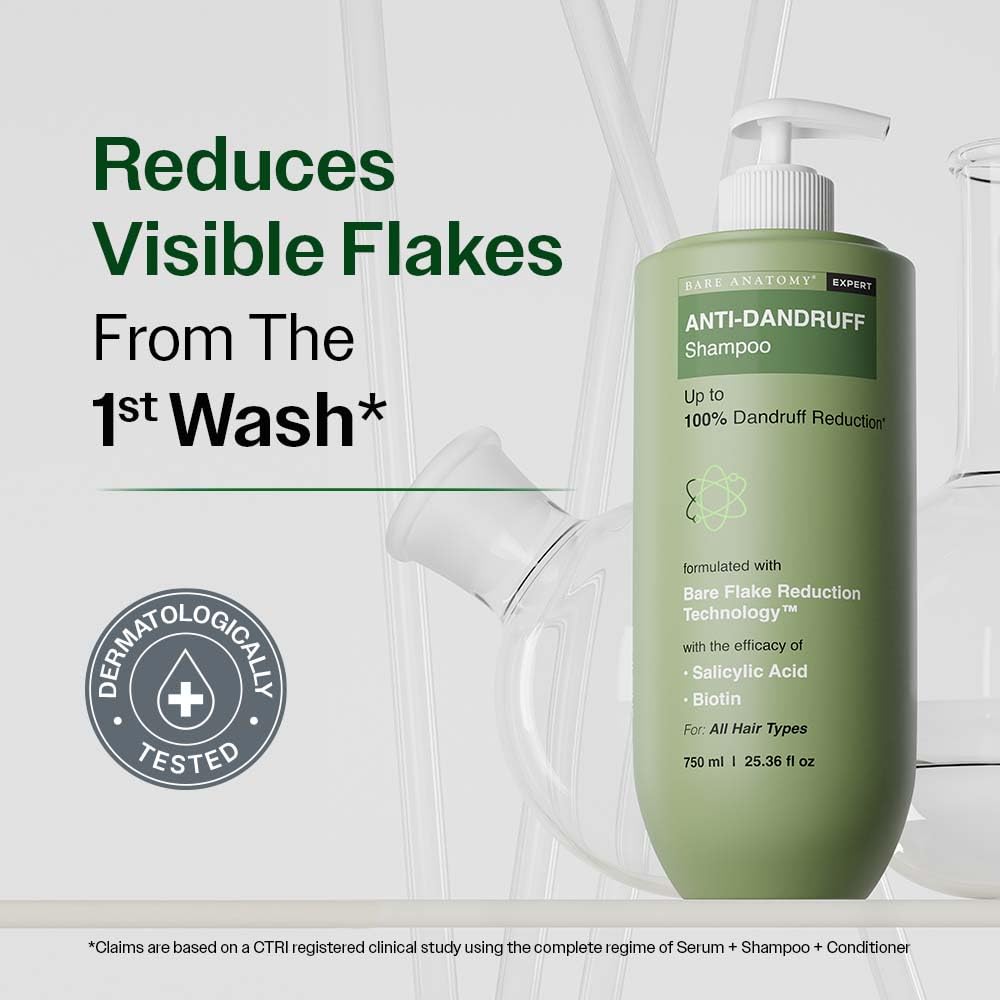Bare Anatomy Expert Anti-Dandruff Shampoo | Up to 100% Dandruff Reduction | Targets Oily Scalp and Sheds Dry Flakes | 25.5 Ounce