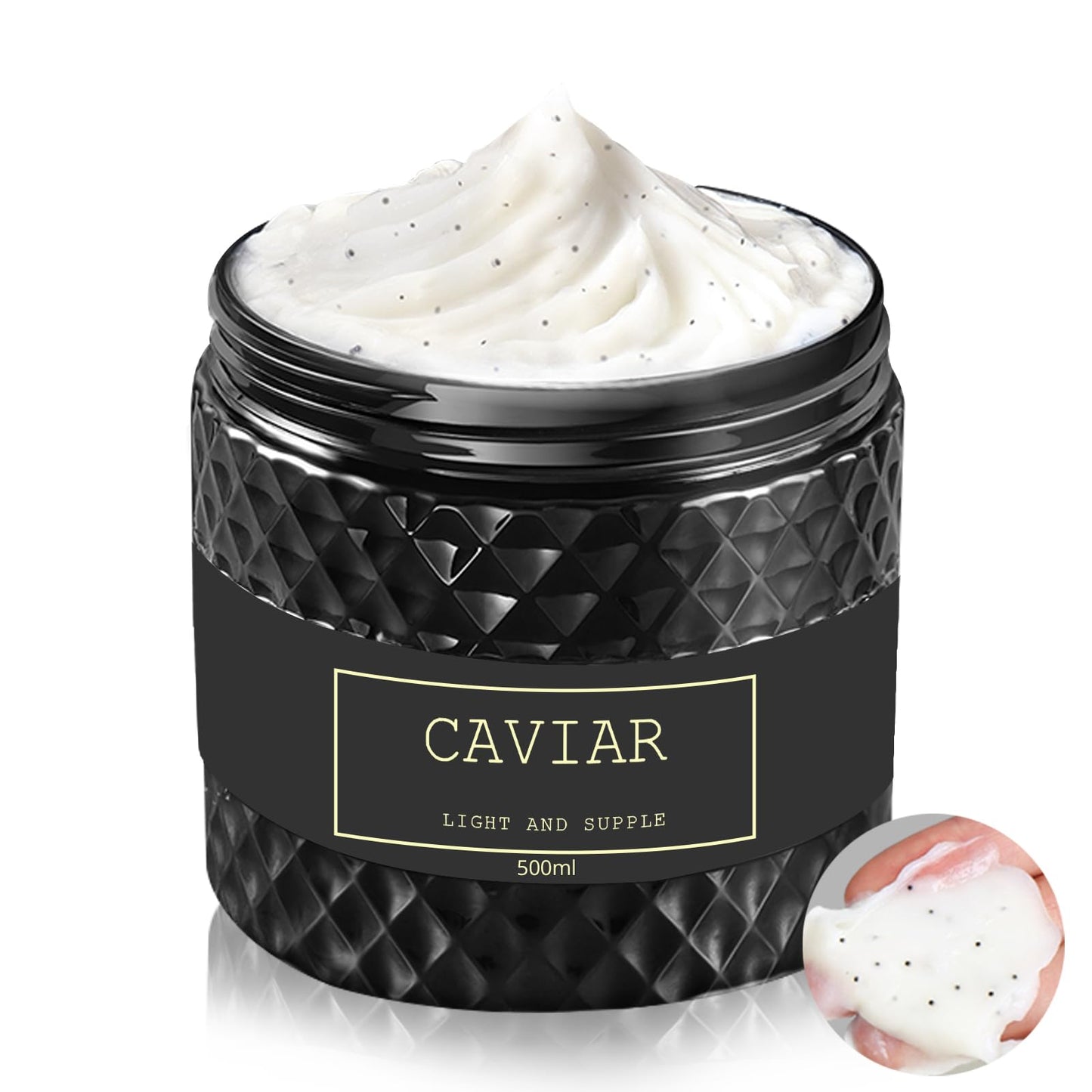 ANAMOROS Caviar Bloom Hair Mask, Deep Repair Hair Mask with Caviar Extract, Intense Moisture Treatment for Dry and Damaged Hair, Helps Reduce Frizz and Split Ends, 16.9 fl oz (black)
