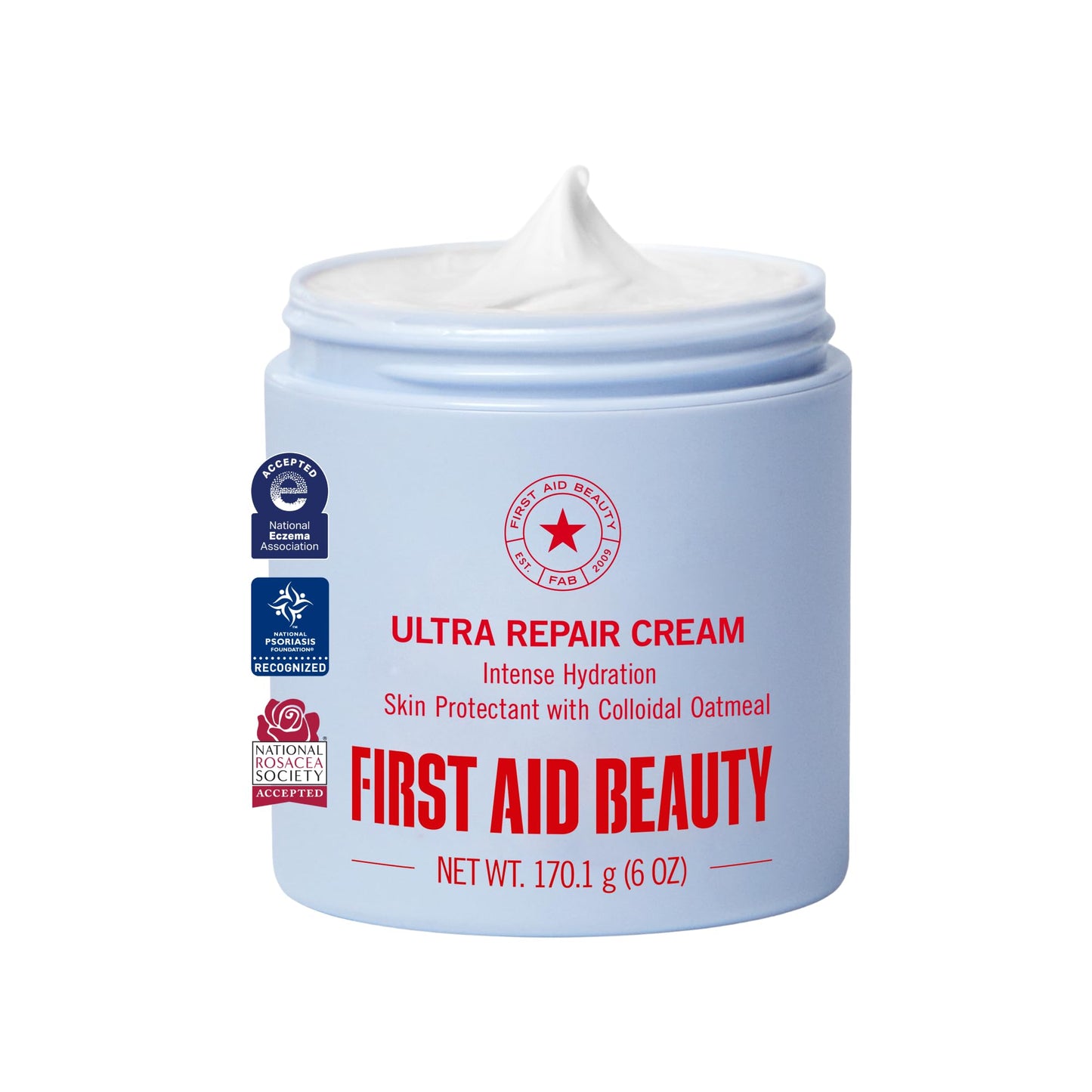 First Aid Beauty - Ultra Repair Cream - Intense Hydration Face & Body Moisturizer - Whipped Colloidal Oatmeal Clinically Proven to Strengthen Skin Barrier in 7 Days - Helps Relieve Eczema, 6 oz