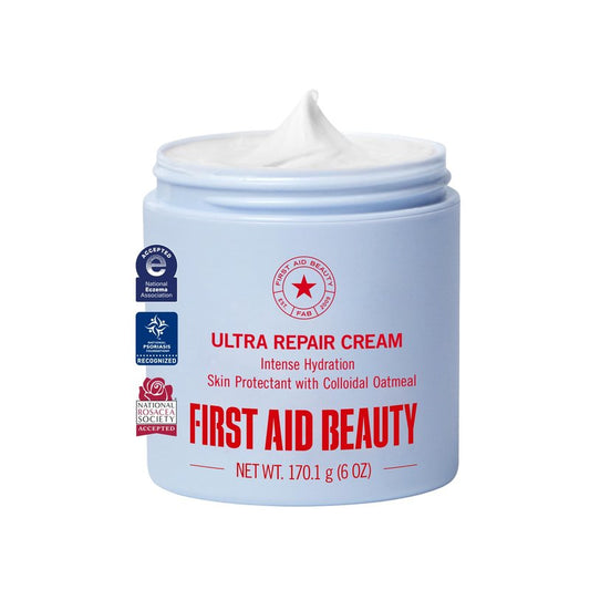 First Aid Beauty - Ultra Repair Cream - Intense Hydration Face & Body Moisturizer - Whipped Colloidal Oatmeal Clinically Proven to Strengthen Skin Barrier in 7 Days - Helps Relieve Eczema, 6 oz