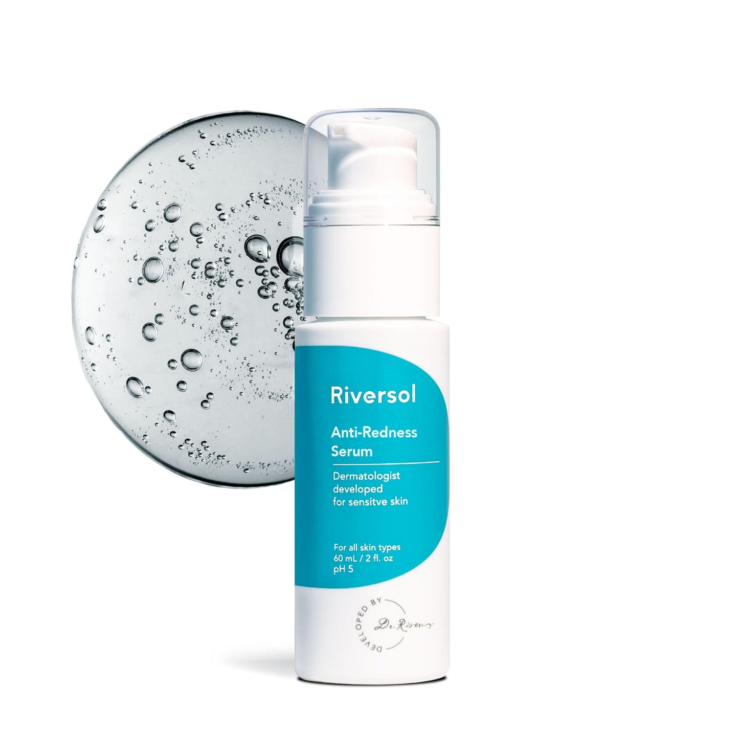 Riversol Rosacea Treatment for Face | Anti-Redness Serum for Sensitive Skin | Calming Redness Relief | Vitamin C & E | Anti-Aging Formula | Fragrance Free | Dermatologist Developed | Made in Canada