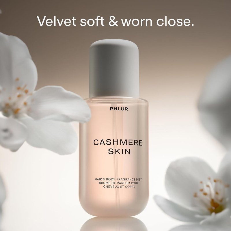 PHLUR Cashmere Skin Body Mist - Almond, Vanilla & Cream Perfume Spray | 8 Fl Oz, Luxurious Hair & Body Fragrance