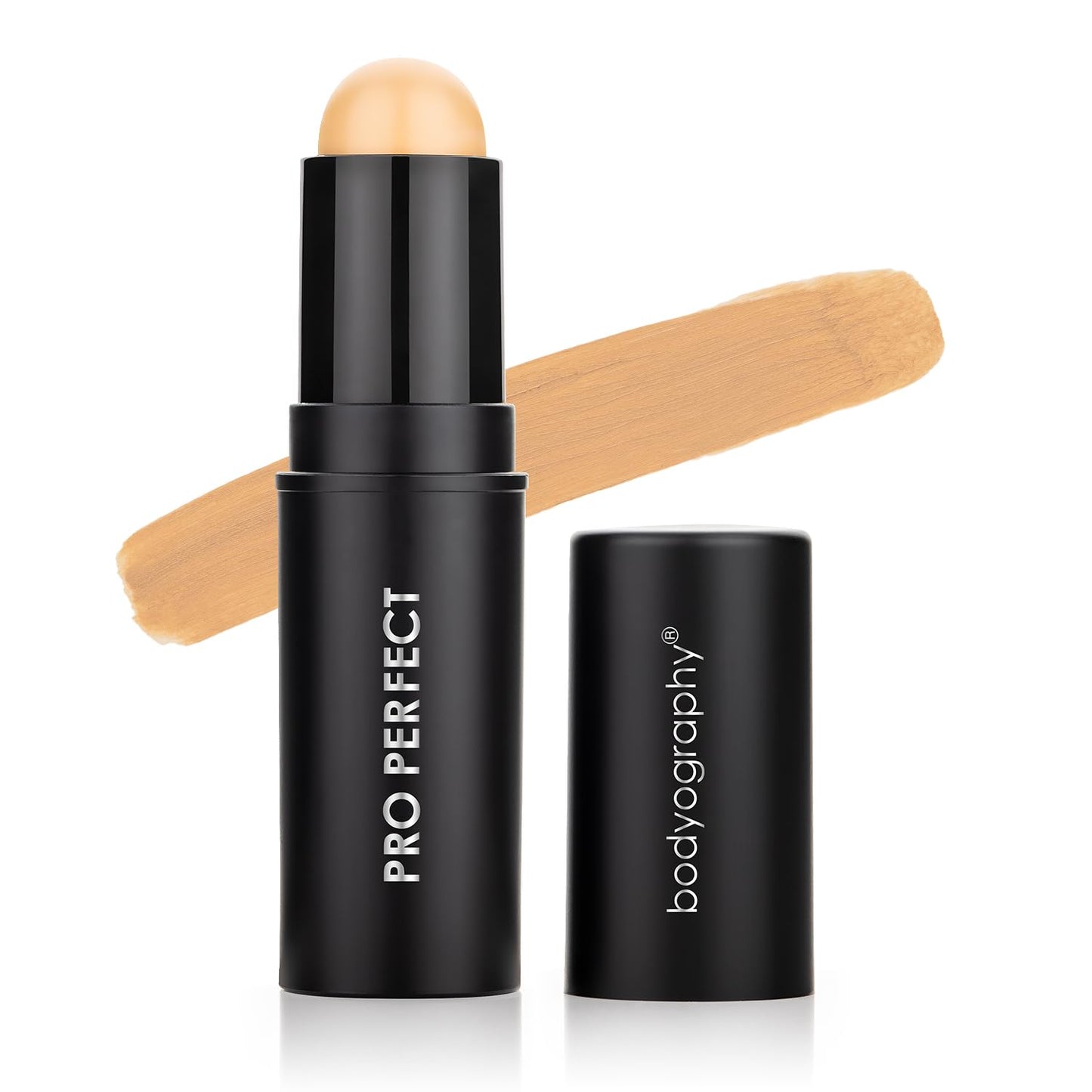 Bodyography Pro Perfect Foundation Stick - Demi-Matte Finish with A Natural Look - Enhancer for Concealing, Highlighting, and Contouring - Vitamin C & E (Wheat)