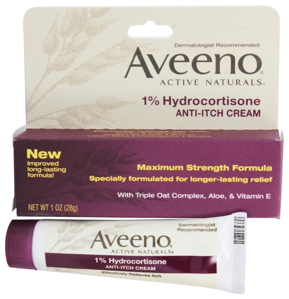 Aveeno Anti-Itch Cream - Maximum Strength 1% Hydrocortisone | 1 Ounce (Pack of 6)