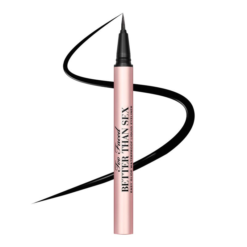 Too Faced Better Than Sex Easy Glide Liquid Eyeliner | Flake & Waterproof Liquid Eyeliner For Intense Pigment, 0.02 Fl Oz, Black