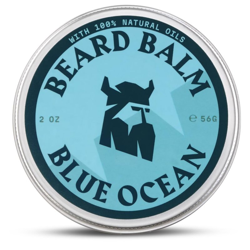 Striking Viking Beard Balm for Men -2 Oz (1 Pack), Blue Ocean - Leave in Beard Conditioner - Styling Balm Made with Naturally Derived Beard Butter, Argan & Jojoba Oils