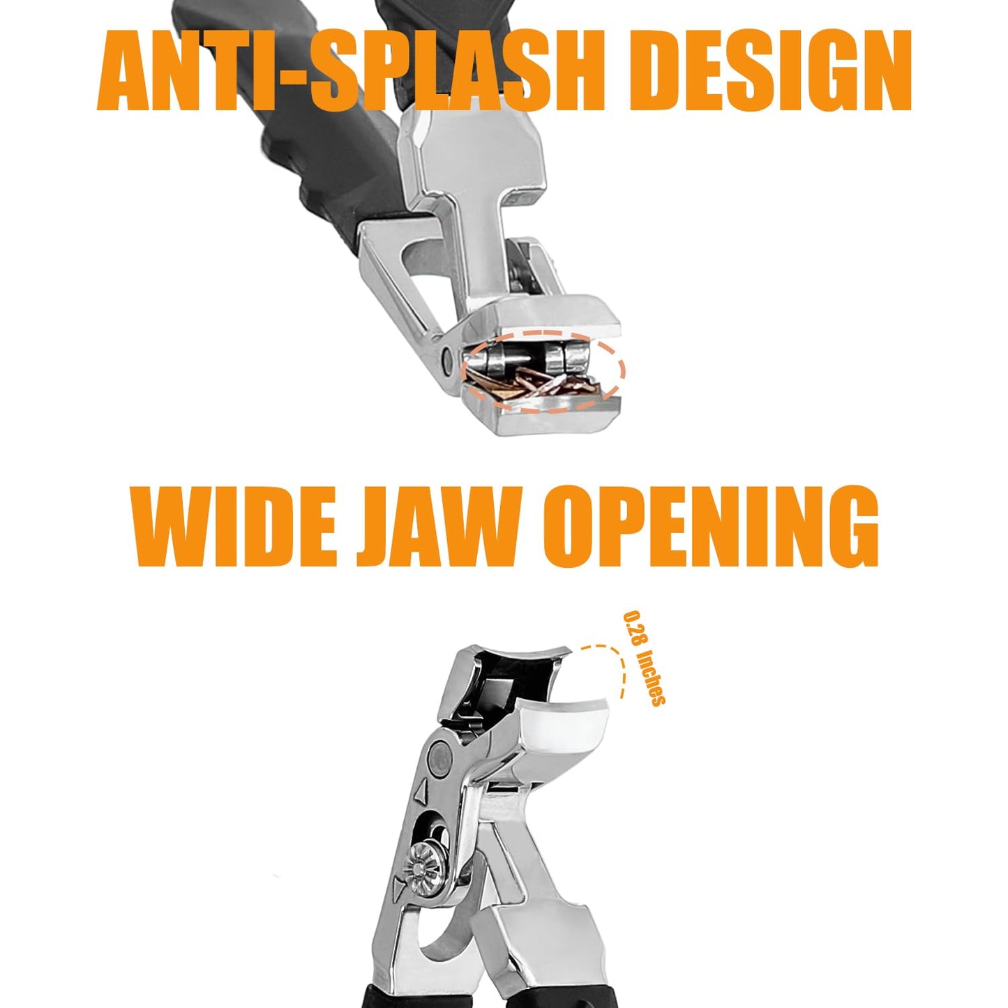 Precision Stainless Steel Heavy Duty Angled Head,Wide Jaw Clippers for Seniors and Man,Ingrown Toenail,Thick Nail.Long Handle, Extra-Large Slanted Nail Cutter.Men,Women,Elderly.6Pcs (6PCS NAI)
