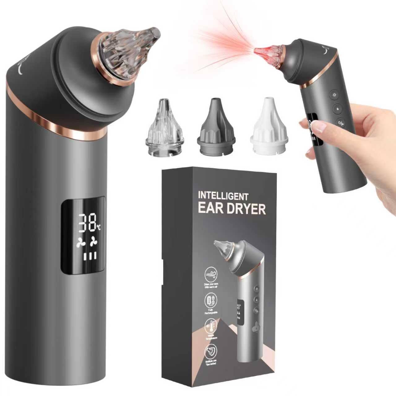Ear Dryer Ear Blow Dryer Swimming Ear Moisture Swimmers Ear Drier Swim Ear Blower Electronic Ear Water Remover Rechargeable Battery Operated Ear Fluid Remover Ear Dryer for Swimmers Dry Ears，