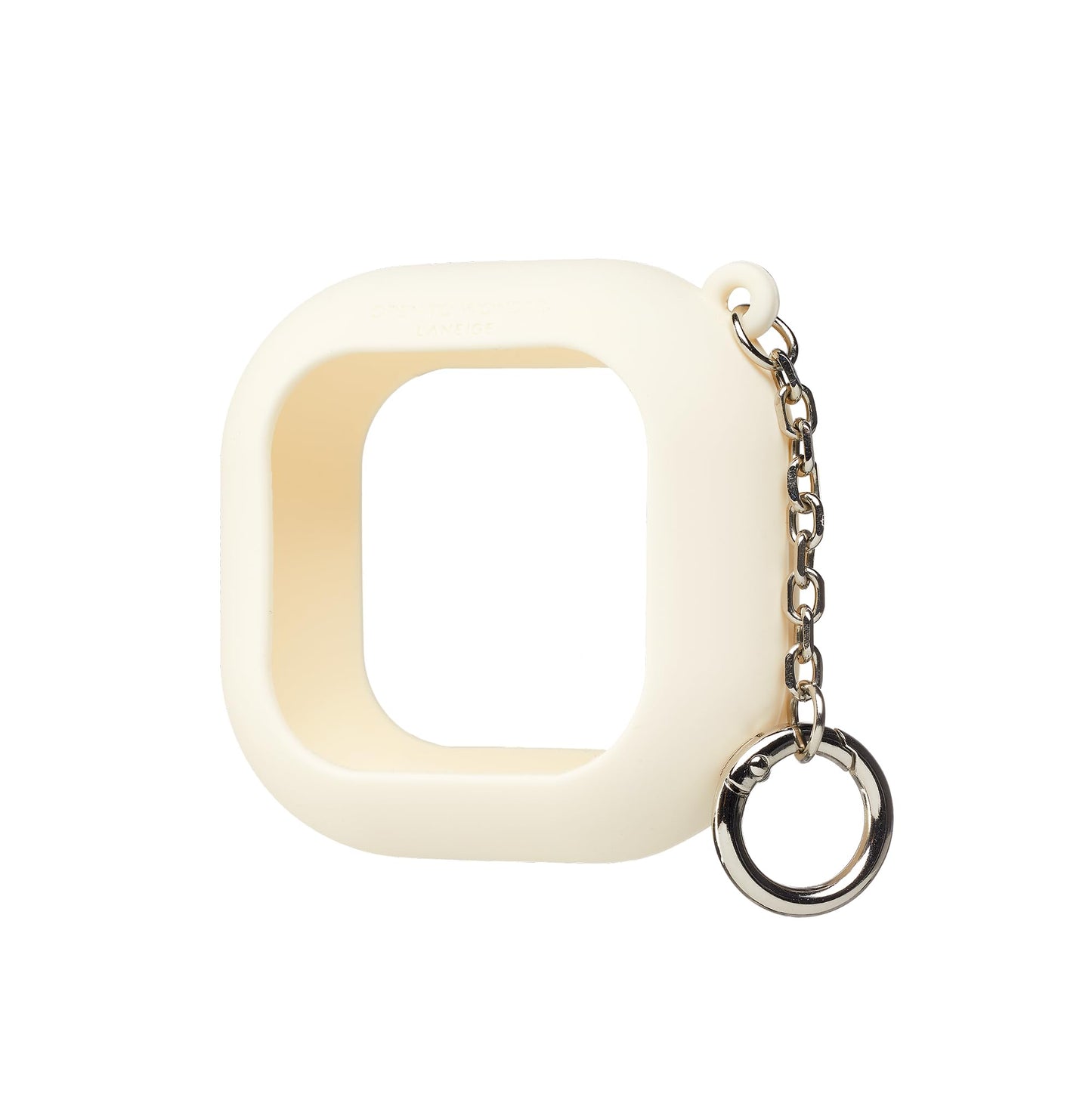 LANEIGE Neo Powder Keychain: Travel-Friendly Silicone Sleeve & Silver Ring for On-the-Go Touch Ups