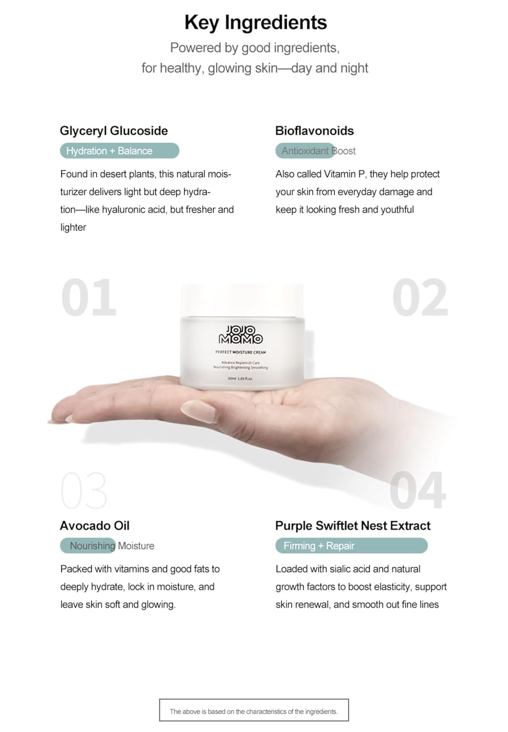 Moisture Cream - Lightweight K-Beauty Face Cream for Hydration | 50ml Daily Moisturizer for Makeup Prep