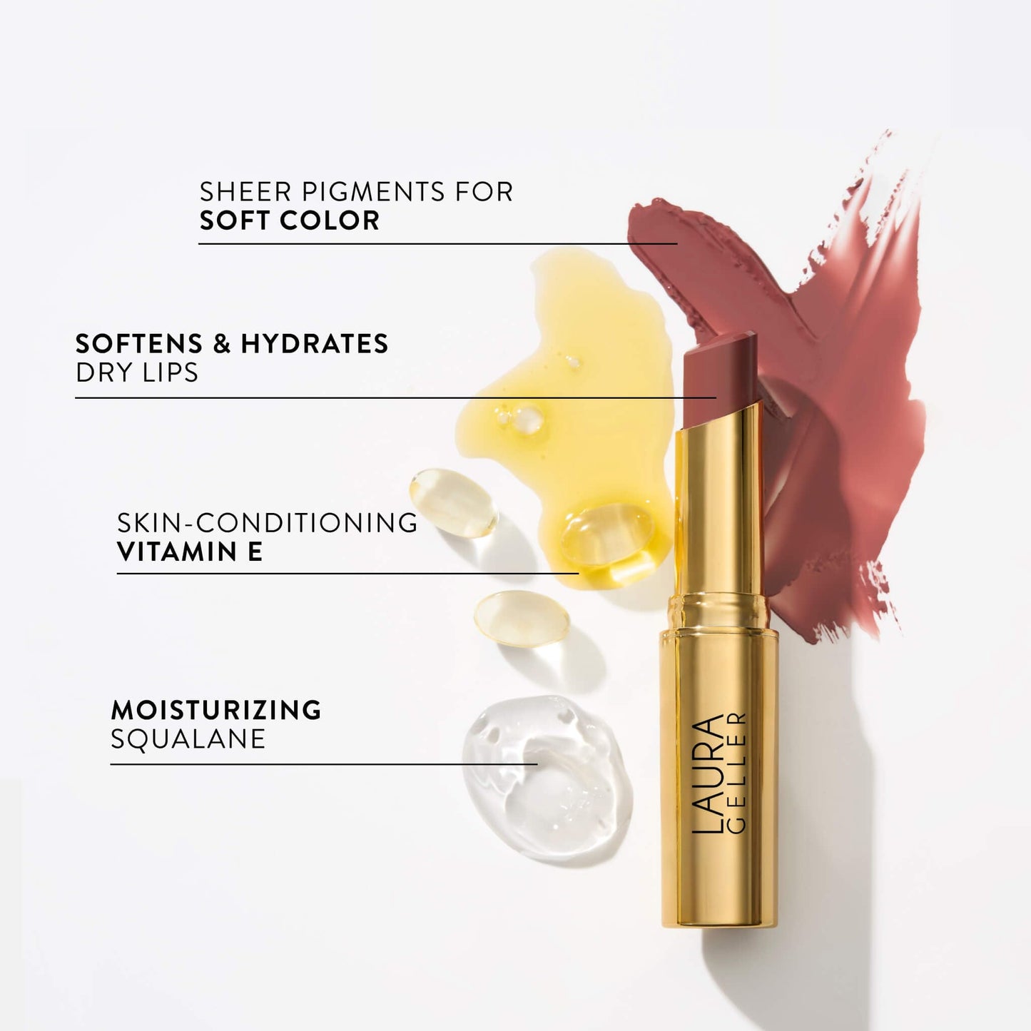 LAURA GELLER NEW YORK Jelly Balm Tinted Lip Balm – Sheerly Amazing – Hydrating Lip Color with Shine Finish – Squalane & Vitamin E – Buildable Sheer to Medium Coverage – Vegan & Cruelty-Free